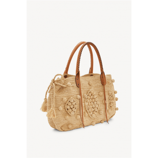 Gerard Darel 24GD RAPHIA/DUS06 - RAPHIA CUIR  gérard darel-24 gd raphia-cabas 24 heures Sac business