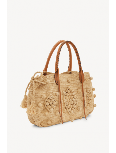 Gerard Darel 24GD RAPHIA/DUS06 - RAPHIA CUIR  gérard darel-24 gd raphia-cabas 24 heures sac-business