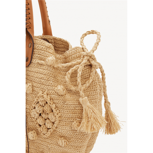 Gerard Darel 24GD RAPHIA/DUS06 - RAPHIA CUIR  gérard darel-24 gd raphia-cabas 24 heures Sac business