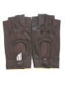 Poujade P701F - CUIR D'AGNEAU - MARRON poujage-conduite-gants femme doigts coupés gants-femme
