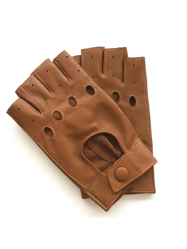 Poujade P701F - CUIR D'AGNEAU - BISCUIT poujage-conduite-gants femme doigts coupés gants femme