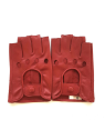 Poujade P701F - CUIR D'AGNEAU - ROUGE poujage-conduite-gants femme doigts coupés gants-femme