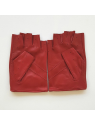 Poujade P701F - CUIR D'AGNEAU - ROUGE poujage-conduite-gants femme doigts coupés gants-femme