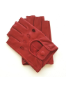 Poujade P701F - CUIR D'AGNEAU - ROUGE poujage-conduite-gants femme doigts coupés gants-femme