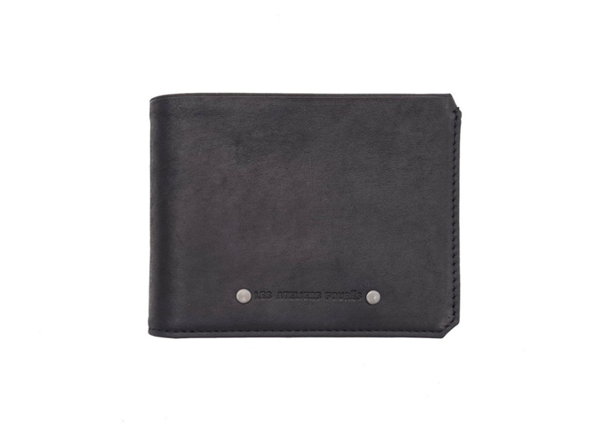 Les Ateliers Foures 960 - CUIR DE VACHETTE - NOIR fourès-baroudeur-portefeuille italien Portefeuille Homme