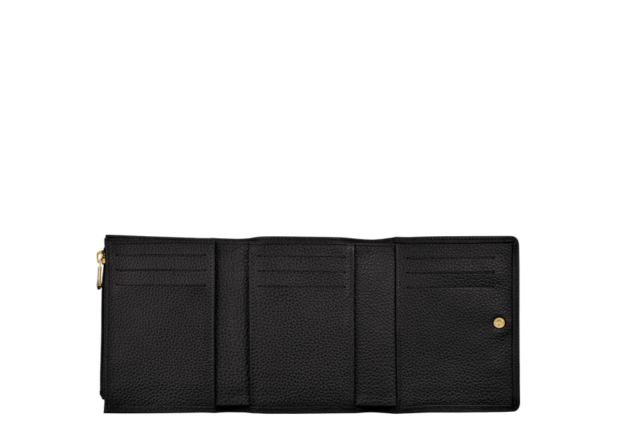 Longchamp 30021/021 - CUIR DE VACHETTE - N longchamp-le foulonné-portefeuille compact Porte-monnaie Femme