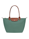Longchamp 2605089 - NYLON ET CUIR - CYPRÈS sac cabas m le pliage n'est pas format a4 sac-a-main-shopping-toile-ou-cuir