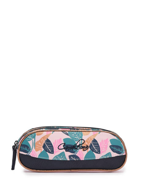 Caméléon VIG-TROU - POLYESTER - PINK LEAF trousse enfant 2 compartiments vintage fantasy trousses