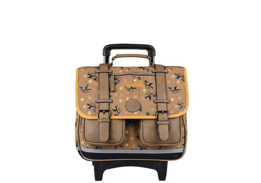 Caméléon VIB-CR38 - POLYESTER - YELLOW DI cartable à roulettes 2 compartiments vintage urban cartable Scolaire