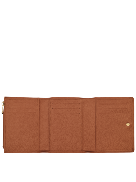 Longchamp 30021/021 - CUIR DE VACHETTE - C longchamp-le foulonné-portefeuille compact Porte-monnaie Femme