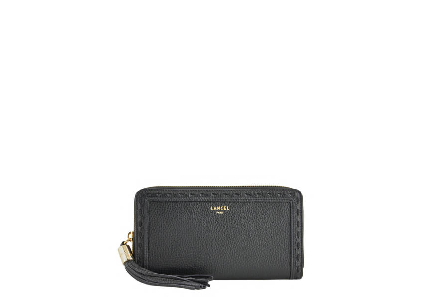 Lancel A10111 - CUIR DE VACHETTE - NOIR Premier Flirt de Lancel - Portefeuille long zippé
