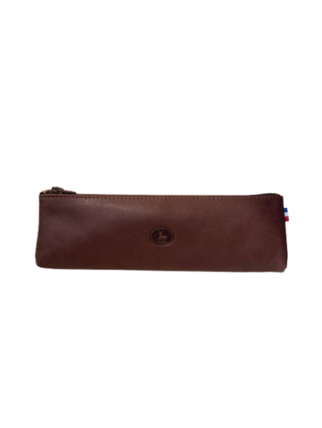 Frandi 951/05 - CUIR CLASSIQUE - COGNAC frandi authentique trousse crayon cuir cartable Scolaire