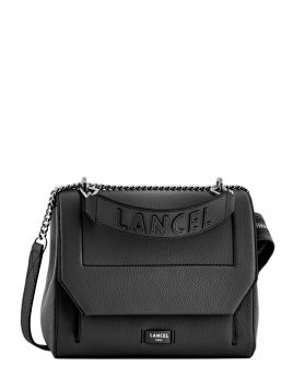 Lancel A09222 - CUIR DE VACHETTE - NOIR sac bandoulière rabat taille m ninon de lancel
