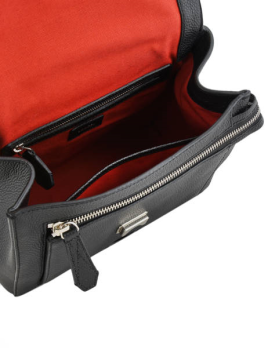 Lancel A09222 - CUIR DE VACHETTE - NOIR sac bandoulière rabat taille m ninon de lancel