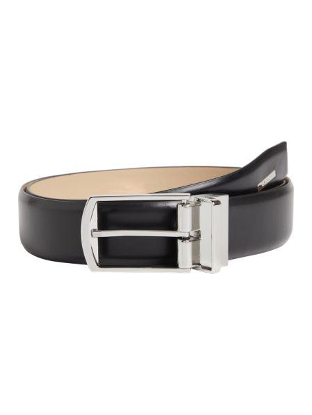 Calvin Klein K509647 - CUIR DE VACHETTE - NOI calvin klein-adj domed-ceinture homme 35mm Ceintures