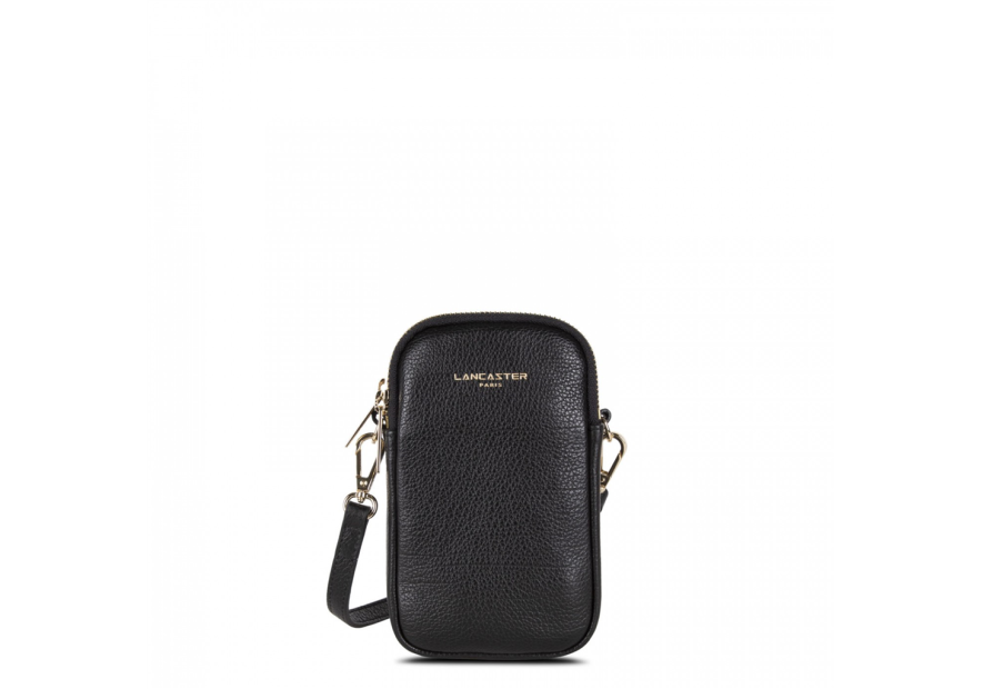 Lancaster 129-28 - CUIR DE VACHETTE - NOIR Dune - Pochette smartphone