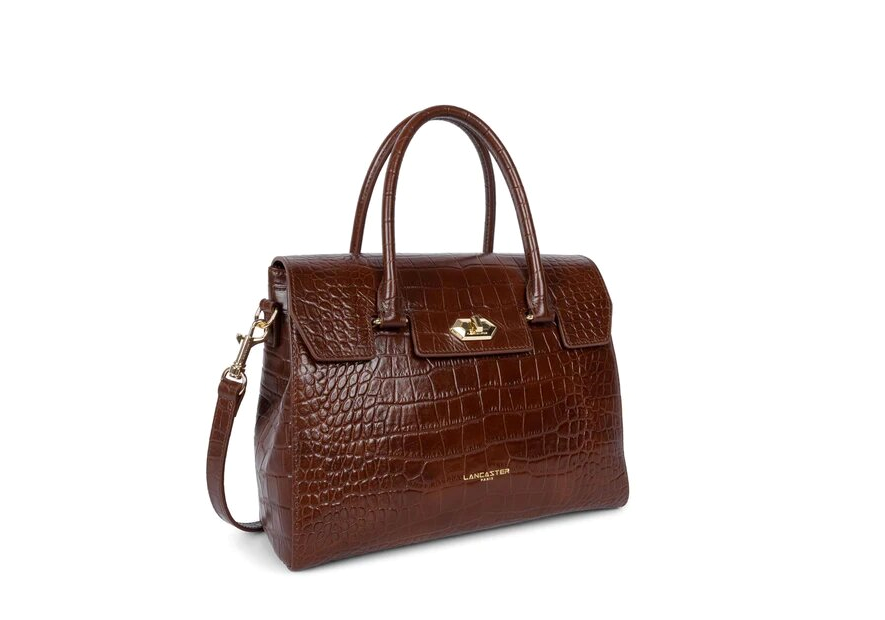 Lancaster 524-85 - VACHETTE CROCO - CHATAI Exotic Croco CN - Sac rabat Sacs à mains