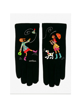 Quand les poules auront des gants GTA - POLYAMIDE - JOUR DE PLUIE gants taille unique peints a la main a annecy gants femme tu