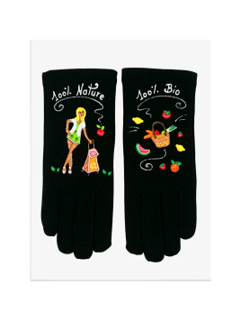 Quand les poules auront des gants GTA - POLYAMIDE - 100% NATURE gants taille unique peints a la main a annecy gants femme tu