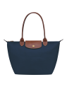 Longchamp 2605089 - NYLON ET CUIR - MARINE sac cabas m le pliage n'est pas format a4 sac-a-main-shopping-toile-ou-cuir