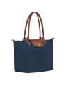 Longchamp 2605089 - NYLON ET CUIR - MARINE sac cabas m le pliage n'est pas format a4 sac-a-main-shopping-toile-ou-cuir