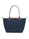Longchamp 2605089 - NYLON ET CUIR - MARINE sac cabas m le pliage n'est pas format a4 sac-a-main-shopping-toile-ou-cuir