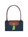 Longchamp 2605089 - NYLON ET CUIR - MARINE sac cabas m le pliage n'est pas format a4 sac-a-main-shopping-toile-ou-cuir