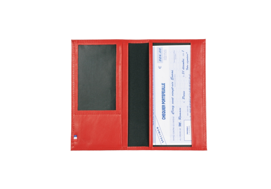 Frandi 419/03 - CUIR CLASSIQUE - ROUGE frandi-cuir lisse-étui chéquier chequier pf