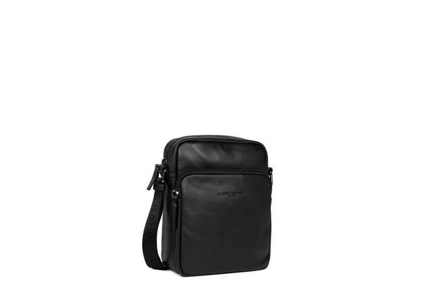 Lancaster 320-10 - CUIR DE VACHETTE - NOIR Soft Vintage - Petite sacoche sacoche homme