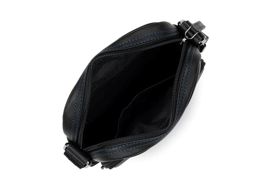 Lancaster 320-10 - CUIR DE VACHETTE - NOIR Soft Vintage - Petite sacoche sacoche homme