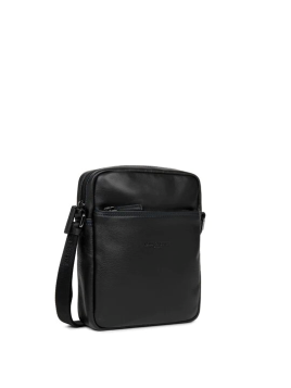 Lancaster 320-14 - CUIR DE VACHETTE - NOIR Soft Vintage - Sacoche sacoche homme