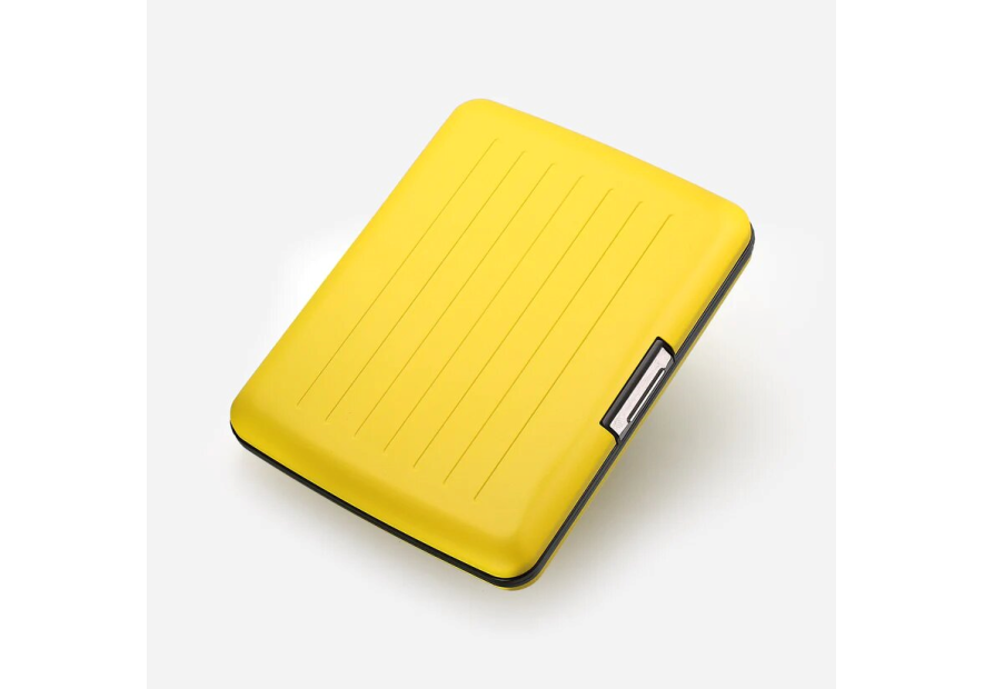Ögon Design V2 LARGE - ALUMINIUM - TAXI YELL ögon design big stocklom v2 porte cartes porte cartes
