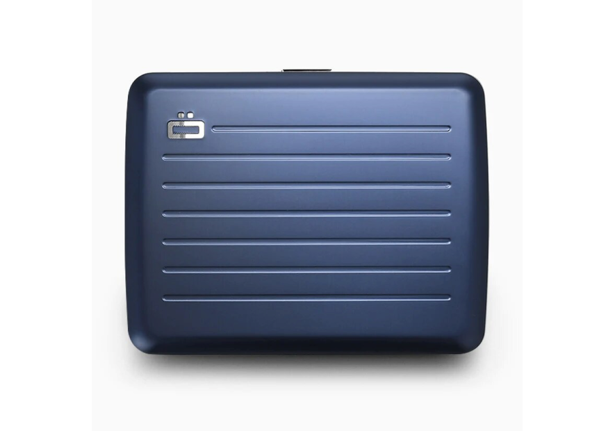 Ögon Design V2 LARGE - ALUMINIUM - NAVY BLUE ögon design big stocklom v2 porte cartes porte cartes