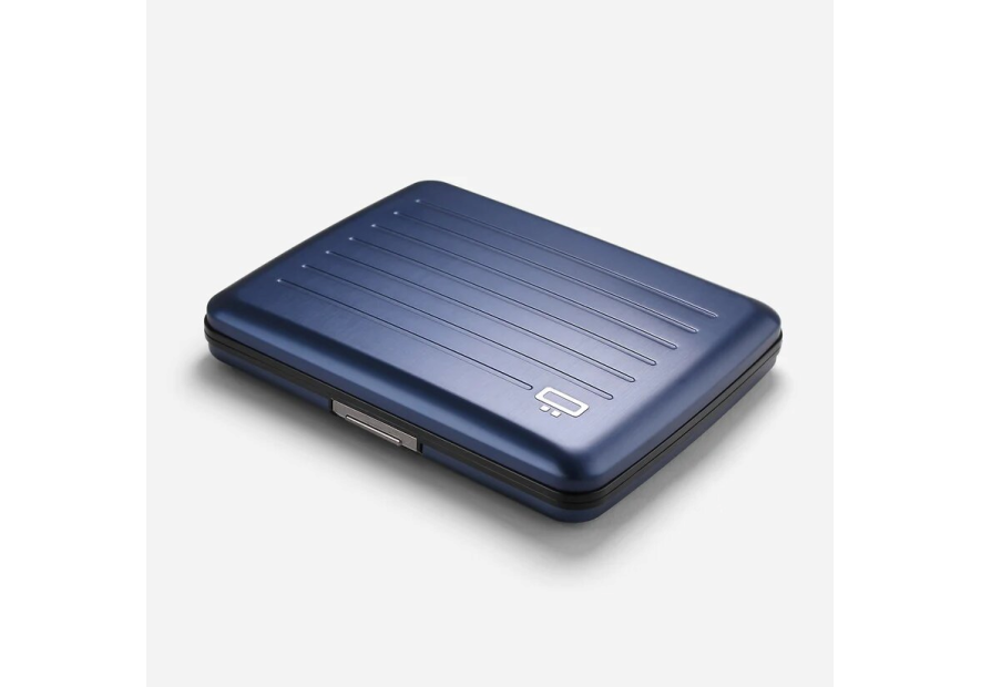 Ögon Design V2 LARGE - ALUMINIUM - NAVY BLUE ögon design big stocklom v2 porte cartes porte cartes
