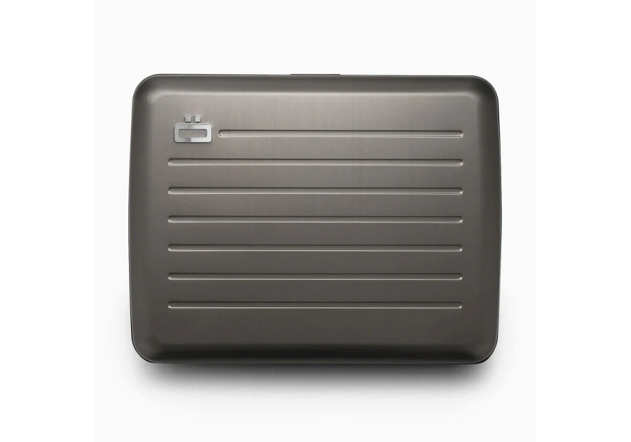 Ögon Design V2 LARGE - ALUMINIUM - TITANIUM ögon design big stocklom v2 porte cartes porte cartes
