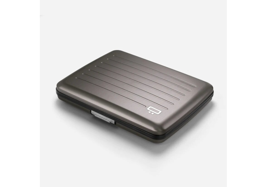 Ögon Design V2 LARGE - ALUMINIUM - TITANIUM ögon design big stocklom v2 porte cartes porte cartes