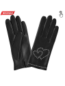 Glove Story 21548SN - CUIR D'AGNEAU/SOIE - N glove story gant femme studs coeur gants-femme