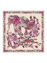 Longchamp 50561GSO - SOIE - FUSHIA. foulard carré de soie foret de longchamp carre-de-soie