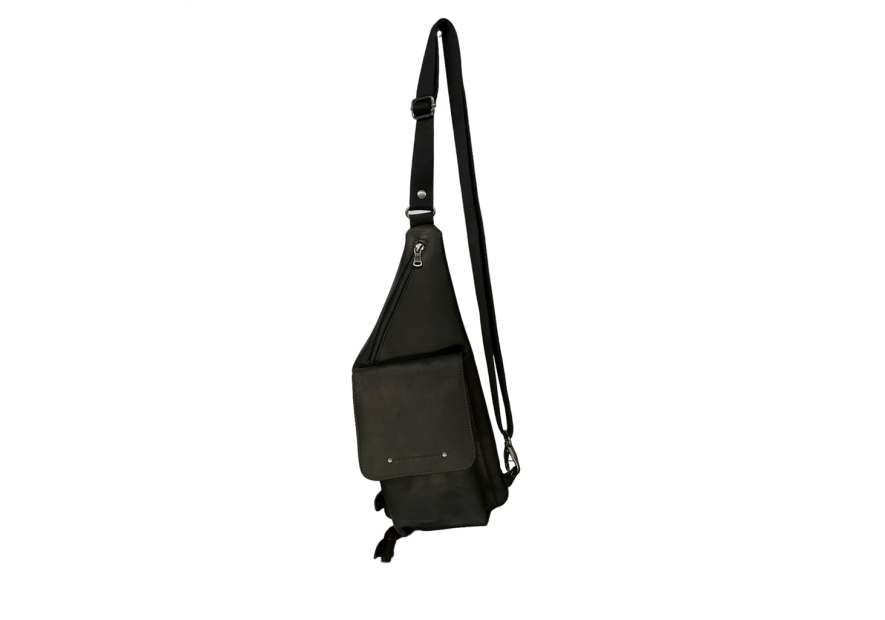 Les Ateliers Foures 9510 - CUIR DE VACHETTE - NOIR sac homme holster baroudeur les ateliers fourès body bag