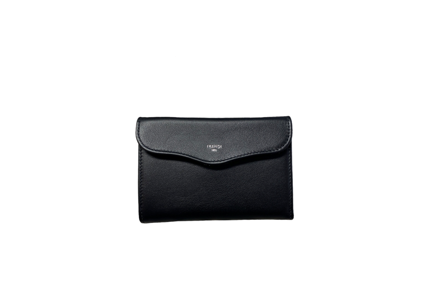 Frandi 591/03 - CUIR CLASSIQUE - NOIR frandi-cuir lisse-portefeuille femme 2 volets pmpb