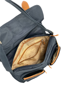 JUMP 8275CR - NYLON ET CUIR - MARINE sac gibecière toile gm étretat Loisirs