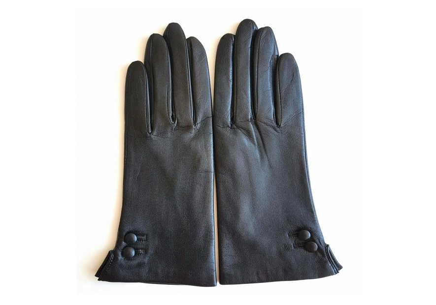 Poujade P26DC - CUIR D'AGNEAU - NOIR poujade-2 boutons-gants femme gants femme