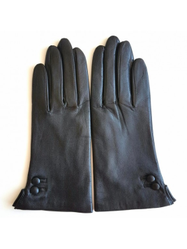 Poujade P26DC - CUIR D'AGNEAU - NOIR poujade-2 boutons-gants femme gants femme