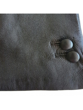 Poujade P26DC - CUIR D'AGNEAU - NOIR poujade-2 boutons-gants femme gants femme