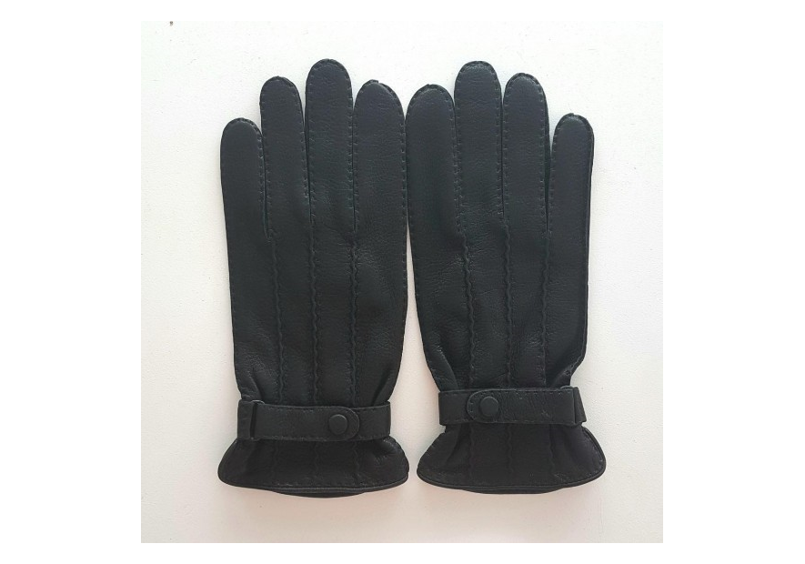 Poujade 1268DC - CERF - NOIR poujade-cerf-gants homme patte gants homme