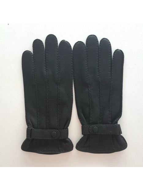 Poujade 1268DC - CERF - NOIR poujade-cerf-gants homme patte Gants