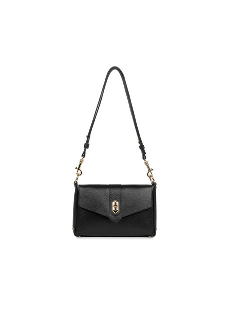 Lancaster 470-53 - CUIR DE VACHETTE - NOIR foulonné double-trotteur sacs-a-mains