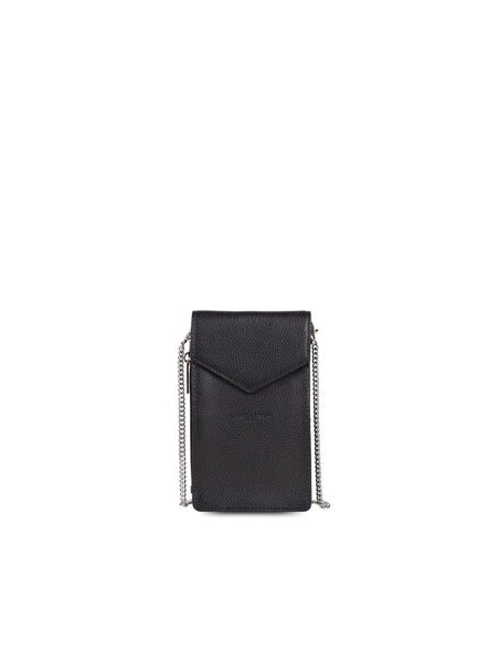 Lancaster 170-27 - CUIR DE VACHETTE - NOIR foulonné pm-pochette telephone Sacs à mains