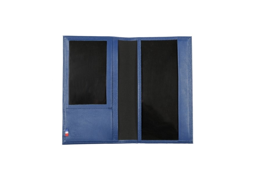 Frandi 419/03 - CUIR CLASSIQUE - BLEU L frandi-cuir lisse-étui chéquier Chéquiers