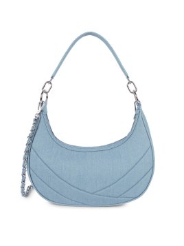 Lancaster 518-94 - POLYESTER - BLEU lancaster-jeans matelassé- demi lune porté travers Sac business